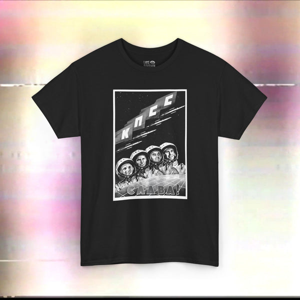 Vintage 1960 Soviet Space Poster Unisex Heavy Cotton Tee